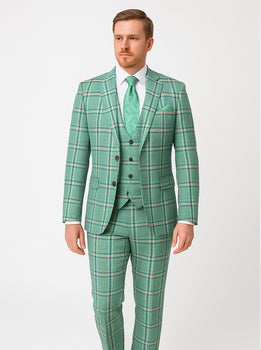 Rossi Man MAX RM1825 Slim Fit 3-Piece Mint Green Suit – Modern Formalwear for Men