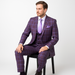 Rossi Man MAX RM1834 Slim Fit 3-Piece Suit – Elegant Purple Formalwear for Men