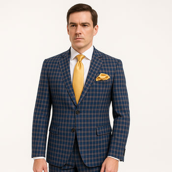 Rossi Man MAX RM1835 Slim Fit 3-Piece Suit – Modern Tailored Blue Suit for Men