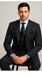 Rossi Man Max RM1837 – Men’s Slim Fit Tailored 3-Piece Suit in Black