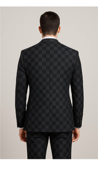 Rossi Man Max RM1837 – Men’s Slim Fit Tailored 3-Piece Suit in Black