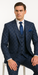 Rossi Man MAX Collection RM1838 – Modern Slim Fit 3-Piece Navy Check Suit for Men