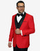 Statement Men's Red with Black Lapel Vested 100% Wool Tuxedo