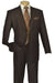 Apollo King "Modern Fit Two Button Men's Suit - Wool Feel - Designer Brand Brown Suit"