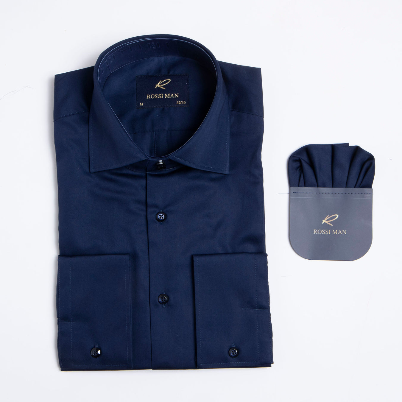 Navy Blue Long Sleeve Dress Shirt for Men