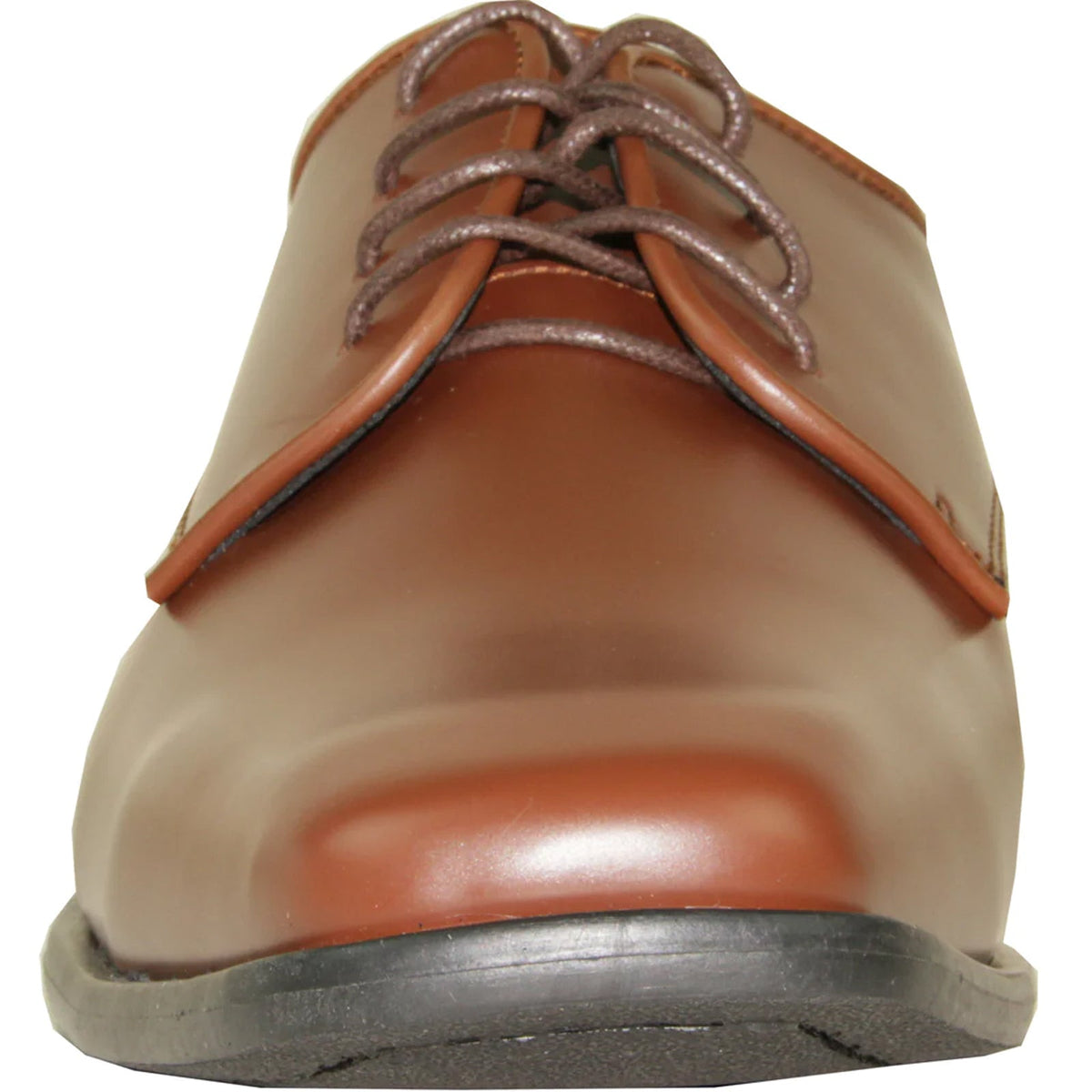 Bravo Mens Modern Pointy Square Toe Oxford Dress Shoe in Cognac