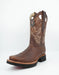 Los Altos Men's Rage Walnut Wide Square Toe Leather Pull Up Tube Boot