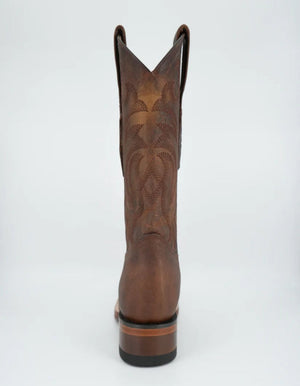 Los Altos Men's Rage Walnut Wide Square Toe Pull Up Tube Leather Boot