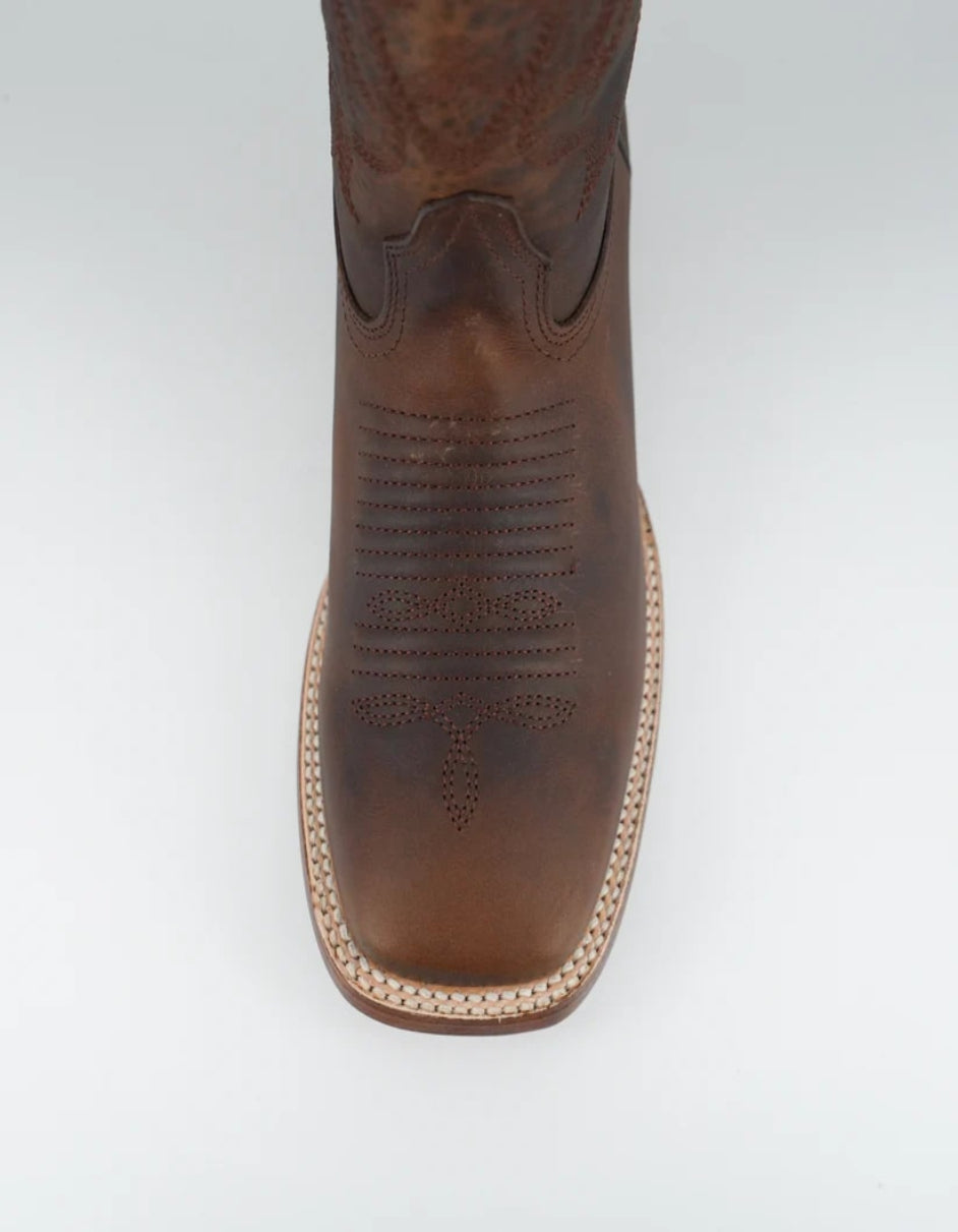 Los Altos Men's Rage Walnut Wide Square Toe Pull Up Tube Leather Boot - Image 5