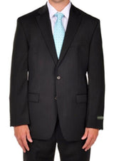 Mix and Match Suits 2 Buttons Men suit separates Black Pinstripe Dress Suit Separates Portly CUT Executive Fit Suit - Mens Portly Suit