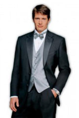 (Diplomat) Tuxedo - Super 120's Pleated Tuxedo Black