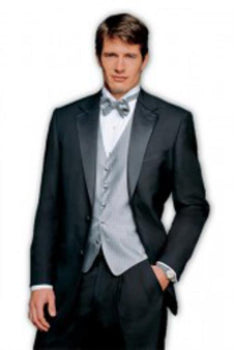 (Diplomat) Tuxedo - Super 120's Pleated Tuxedo Black