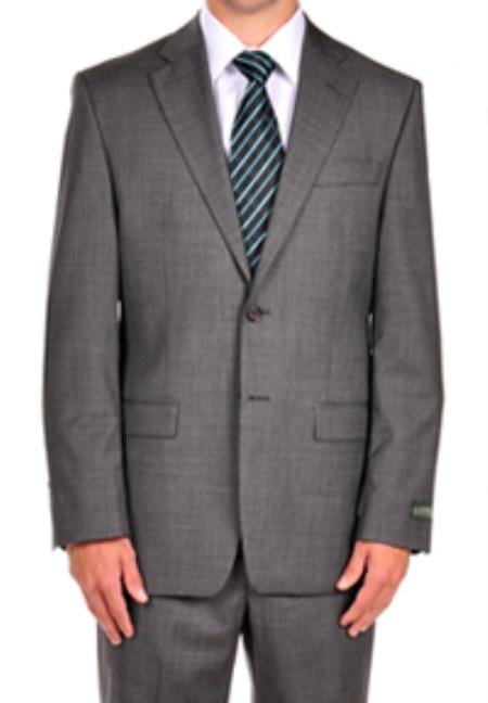 Mix And Match Suits Steel Grey Dress Suit Separates Portly CUT Executive Fit Suit - Mens Portly Suit