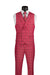 La Scale Collection-Windowpane Three Piece Suit, Raspberry