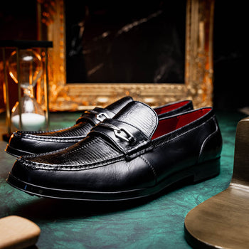 Marco Di Milano Ravello Black Leather Oxford Dress Shoe