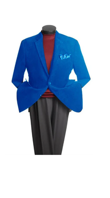 Rayon Unique Fashion Designer Men'S Blazers Royal Blue