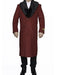 Men's Burgundy Overcoat 3 Button Full Length Wool Dress Top Coat
