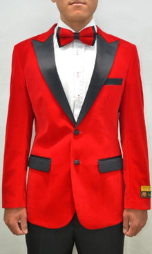 Red Mens Big and Tall Velvet Blazer - Velvet Sport Coat