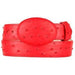 Cinto De Avestruz - Cinto Vaquero Mens Red Ostrich Print Western Style Belt
