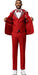 Red Prom Tuxedo - Perfect Wedding Suit Vested Rhinestone Lapelled
