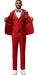 Red Prom Tuxedo - Perfect Wedding Suit Vested Rhinestone Lapelled
