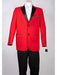 Men's Red Two Tone Trimming 2 Button  Tuxedo - Red Tuxedo