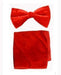 Velvet Bowtie with Hanky Red