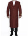 Men's Dress Coat Full Length Wool Dress Top Coat / Overcoat in Burgundy Overcoat