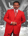 Gianni Mens Red Suit  not poly-rayon Suit 3 Button Super 120'S Extra Fine 2PC