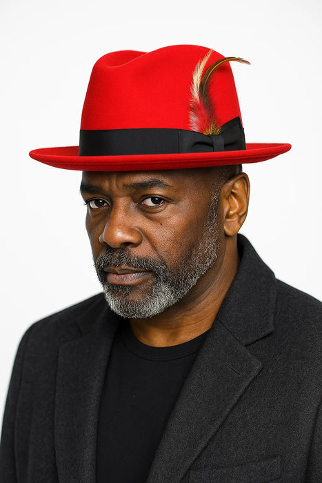 Red/Black Fedora Hat