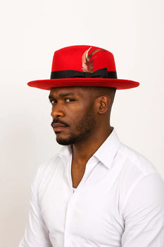 Red/Black Fedora Hat
