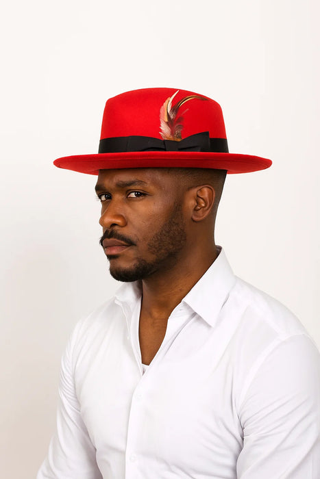 Red/Black Fedora Hat