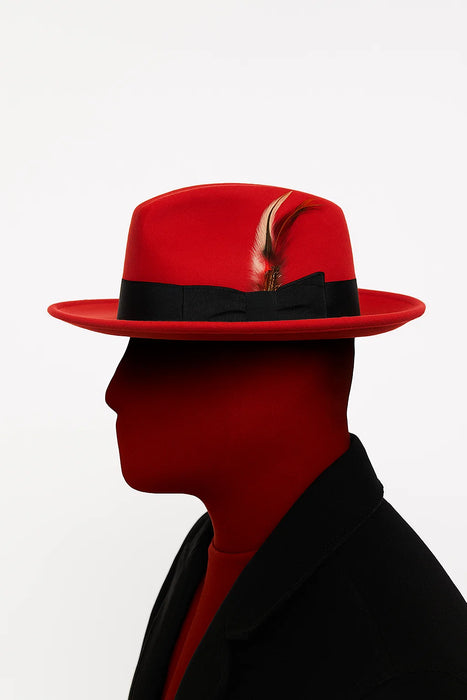 Red/Black Fedora Hat
