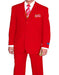 Three Button Suit - Classic Fit Pleated Pants - Mens 3 Button Classic Fit Poplin Red Suit