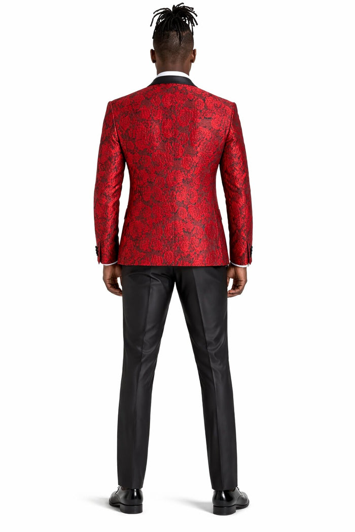 Paisley Suit - Wedding Tuxedo Suit - Prom Red Suit