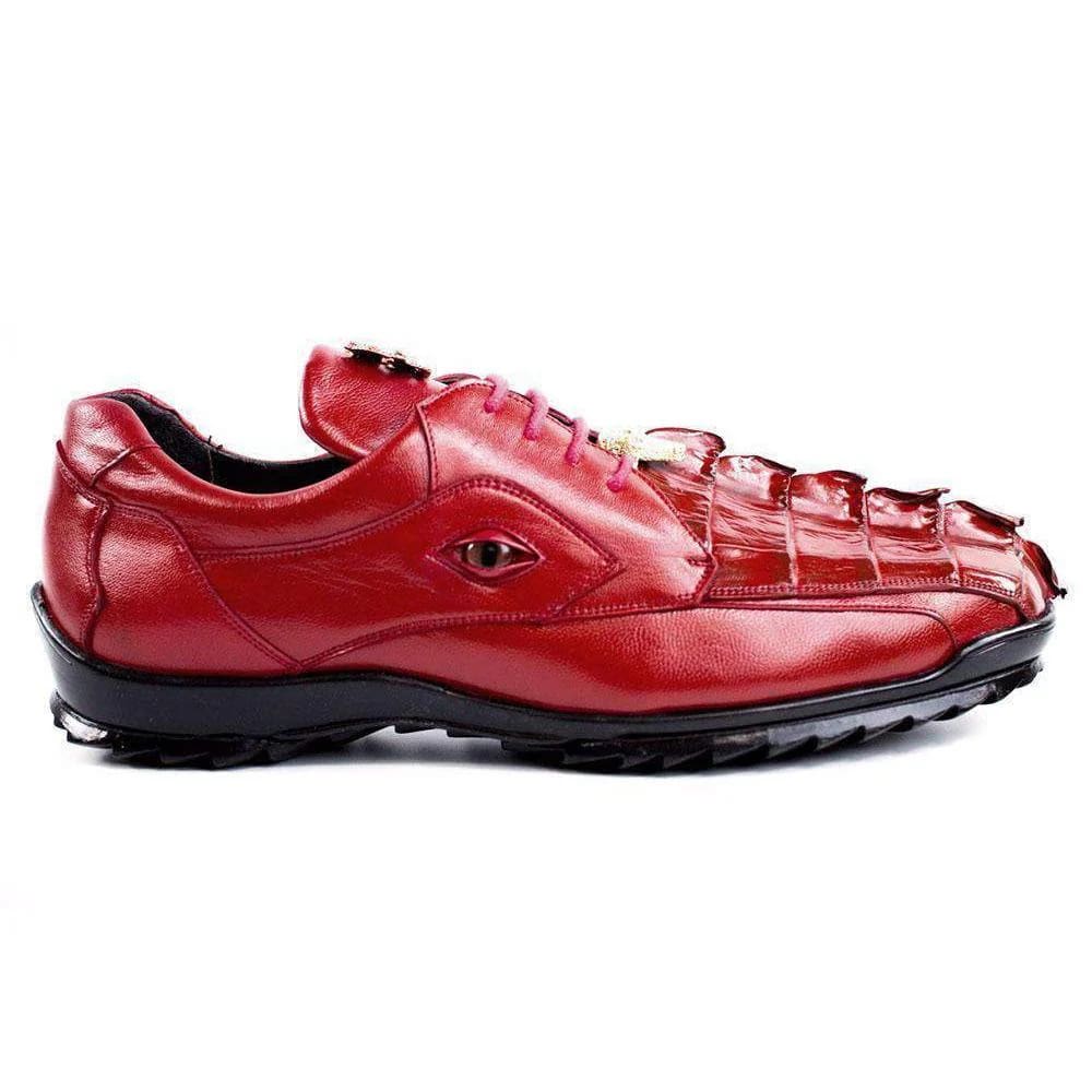 Belvedere Vasco Men's Red Genuine Hornback Crocodile & Soft Calf Sneakers - Image 2