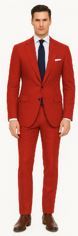 Red Linen Suit