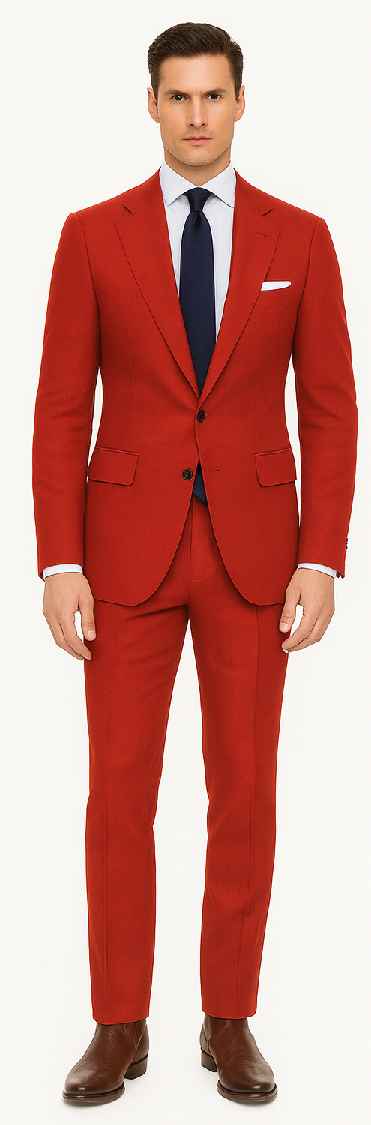 Red Linen Suit