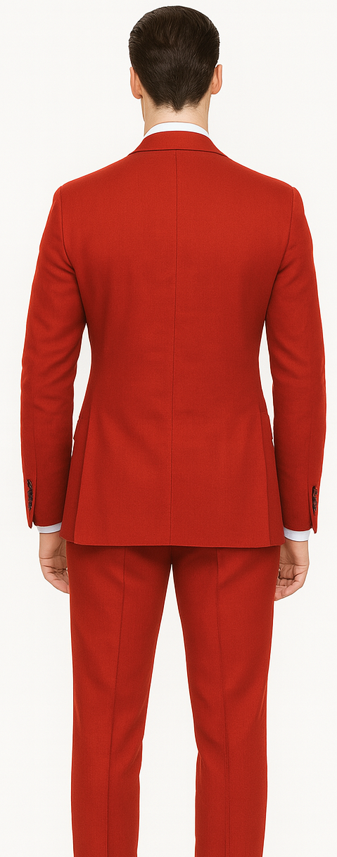 Red Linen Suit