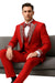 Red Prom Tuxedo - Perfect Wedding Suit Vested Rhinestone Lapelled
