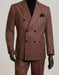 Steve Harvey Suits Clothing line -  Steve Harvey Suits Mens Gray and Burnt Rust Checkered Suit - Plaid Textured Pattern Suit  Modern Fit