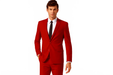 Mens Colorful 2 Button Style Cheap Priced Business Suits Clearance Sale Pants Free Matching Bowtie Mens Red Suit ( Regular Cut Or Slim Cut)