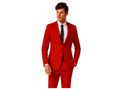 Mens Colorful 2 Button Style Cheap Priced Business Suits Clearance Sale Pants Free Matching Bowtie Mens Red Suit ( Regular Cut Or Slim Cut)