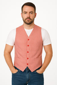 Men's Dark Navy Blue and White Stripe ~ Pinstripe Seersucker Sear sucker suit Vest Set