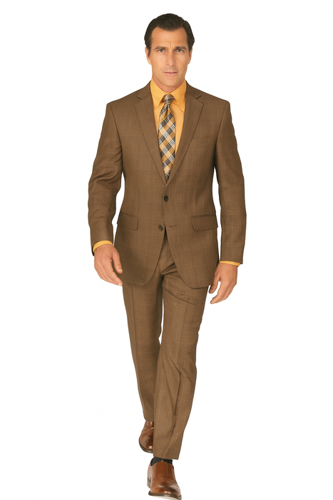 Renaissance Collection - Regular Fit 3 Piece Suit Chestnut