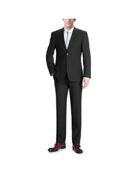 Renoir Suits - Renoir Fashion Mens Black Classic Fit 2-piece Suit