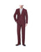 Renoir Suits - Renoir Fashion Mens Two Buttons Burgundy Slim Fit Suit