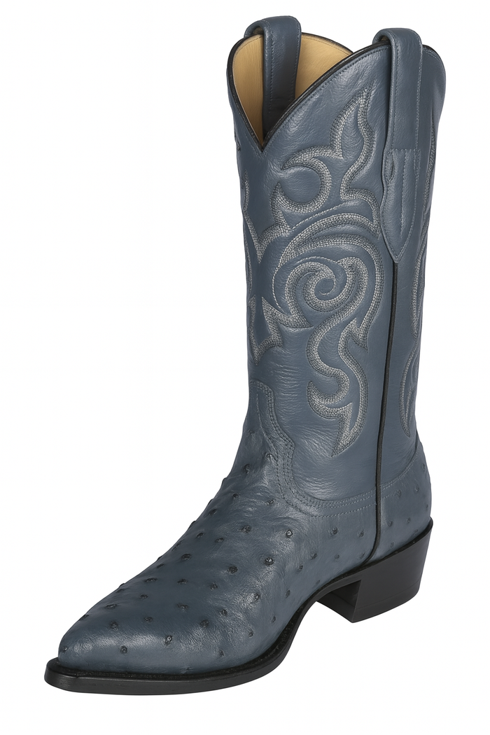 Blue Ostrich Cowboy Boots J-Toe - Image 8