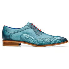 Belvedere Roberto Calf & Alligator Wingtip Dress Shoe – Antique Aqua Blue