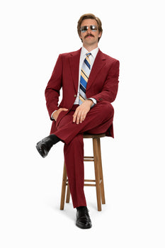 Ron Burgundy Suit - Light Burgundy Color Vested Suit